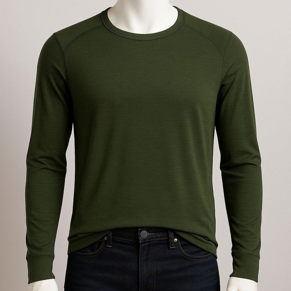 Banana Republic Long Sleeve Shirt Base Layer Mens L Green Performance Casual